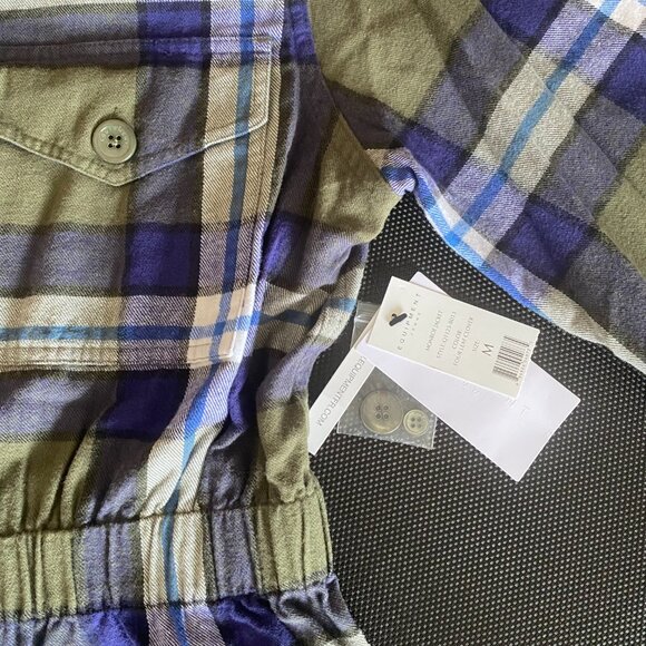 NWT EQUIPMENT Green Plaid Military Style Button Down Cotton Jacket Size M $298 - Picture 4 of 12
